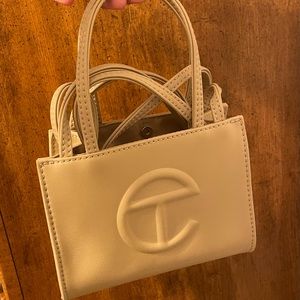 TELFAR SMALL SHOPPING BAG IN CREAM
